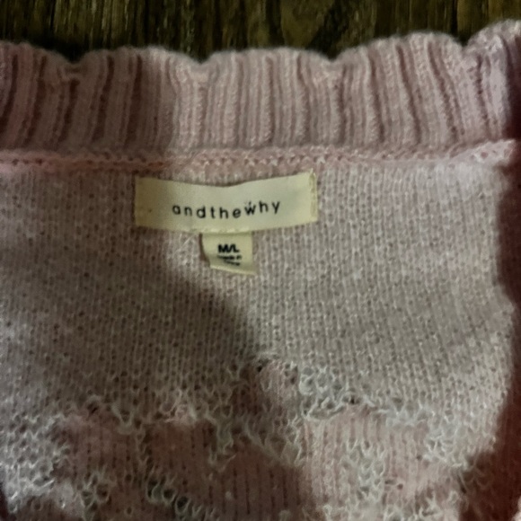 Beautiful and fun pink and flower sweater - Picture 5 of 5